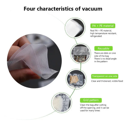 Vacuum Packaging Bags for Food 100pcs Food Storage Vacuum Bags for Vacuum Sealer Machine  Food Fresh Long Keeping Empty Bags