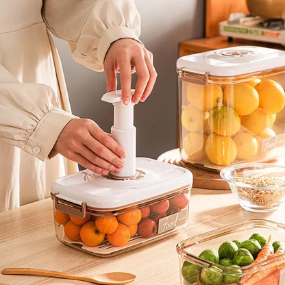 Vacuum storage box sealed grain tank household fresh-keeping box refrigerator drainable food storage container Kitchen Organizer