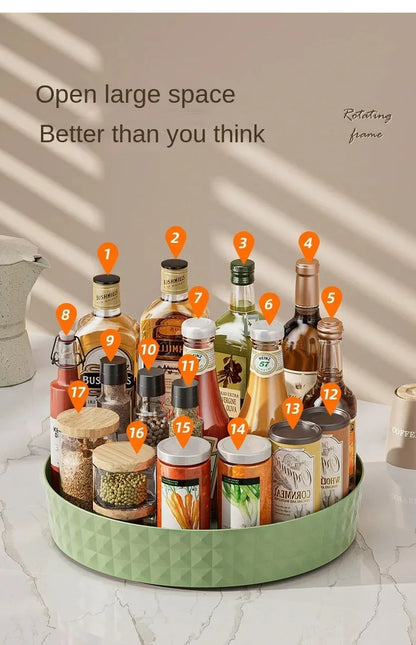 Rotating Spice Rack Organizer For Kitchen Cosmetics Storage Convenient and Space-Saving Solution for Apartments & College Dorms