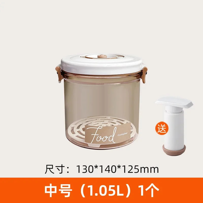 Vacuum storage box sealed grain tank household fresh-keeping box refrigerator drainable food storage container Kitchen Organizer