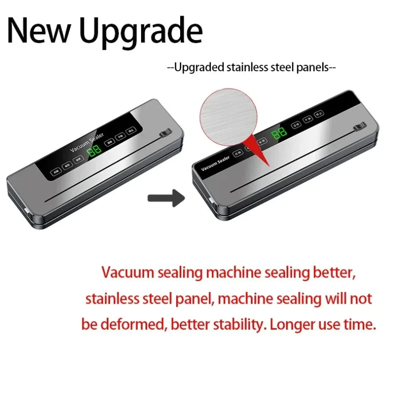 Electric Vacuum Sealer Packaging Kitchen Food Sealing Dry/Wet Food Sealing Smart Touch Key Built-in Cutter Vacuum Sealer