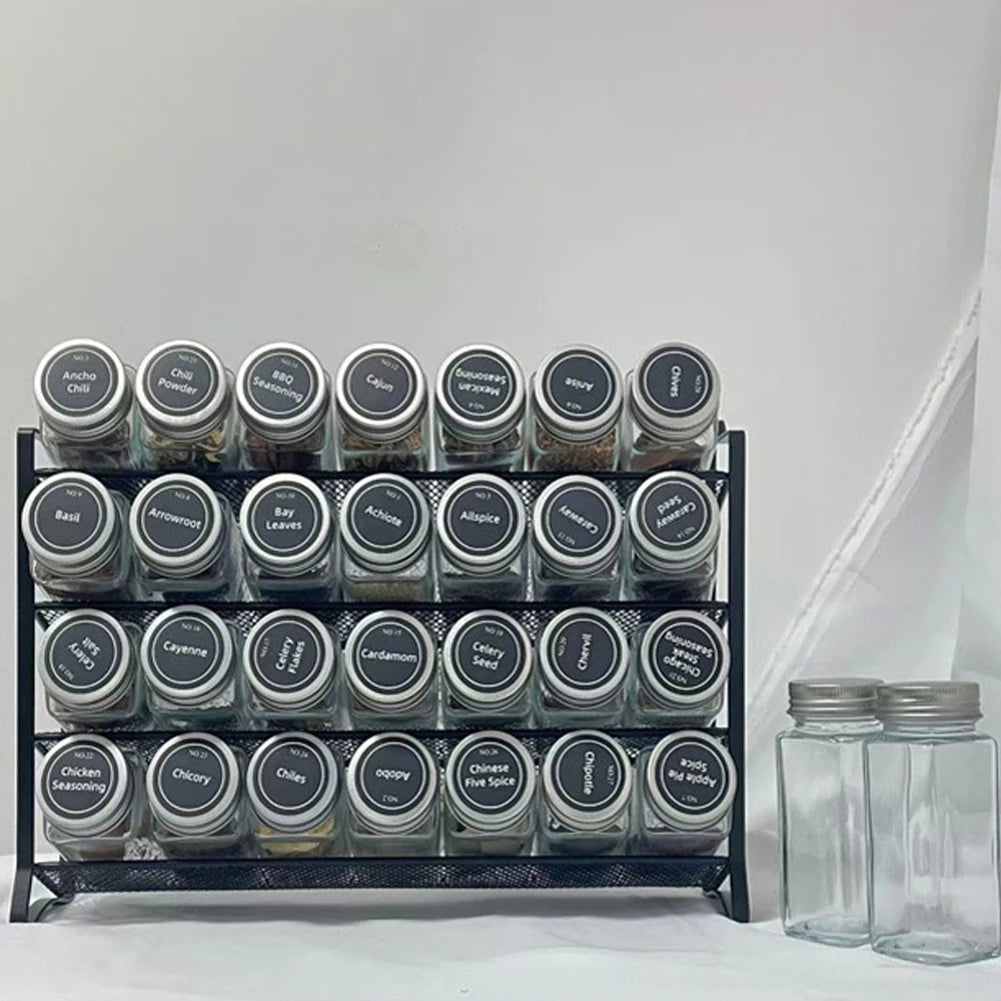 Kitchen Spice Rack 4 Tier Spice Organizer Carbon Steel Wall Shelf without Spice Jars for Cabinet Kitchen Pantry Organizer Shelf
