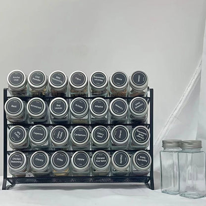 Kitchen Spice Rack 4 Tier Spice Organizer Carbon Steel Wall Shelf without Spice Jars for Cabinet Kitchen Pantry Organizer Shelf