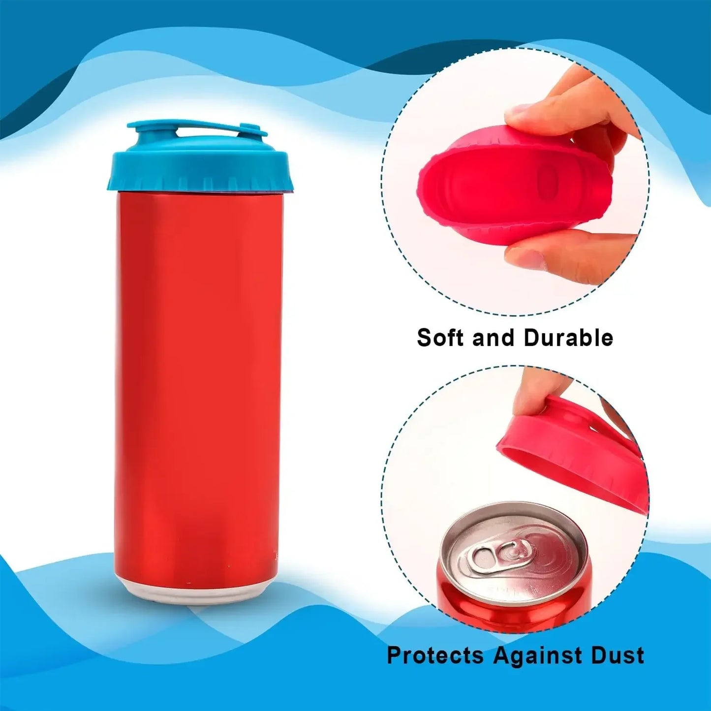 Silicone Reusable Can Soda Lids Beverage Pop-top Protective Covers Food Grade Storage Stopper Sealing Bottle Jar Cap Leak-proof
