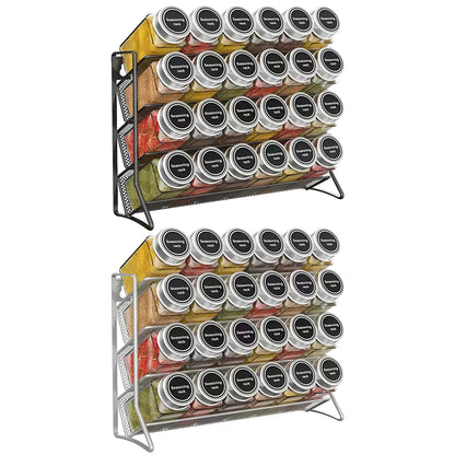Kitchen Spice Rack 4 Tier Spice Organizer Carbon Steel Wall Shelf without Spice Jars for Cabinet Kitchen Pantry Organizer Shelf