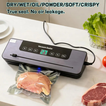 Electric Vacuum Sealer Built-in Cutter Kitchen Food Storage Seal Touch Button Dry/Wet Food Package Sealer Kitchen Vacuum Sealer