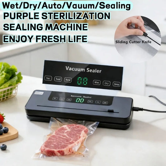 Electric Vacuum Sealer Built-in Cutter Kitchen Food Storage Seal Touch Button Dry/Wet Food Package Sealer Kitchen Vacuum Sealer