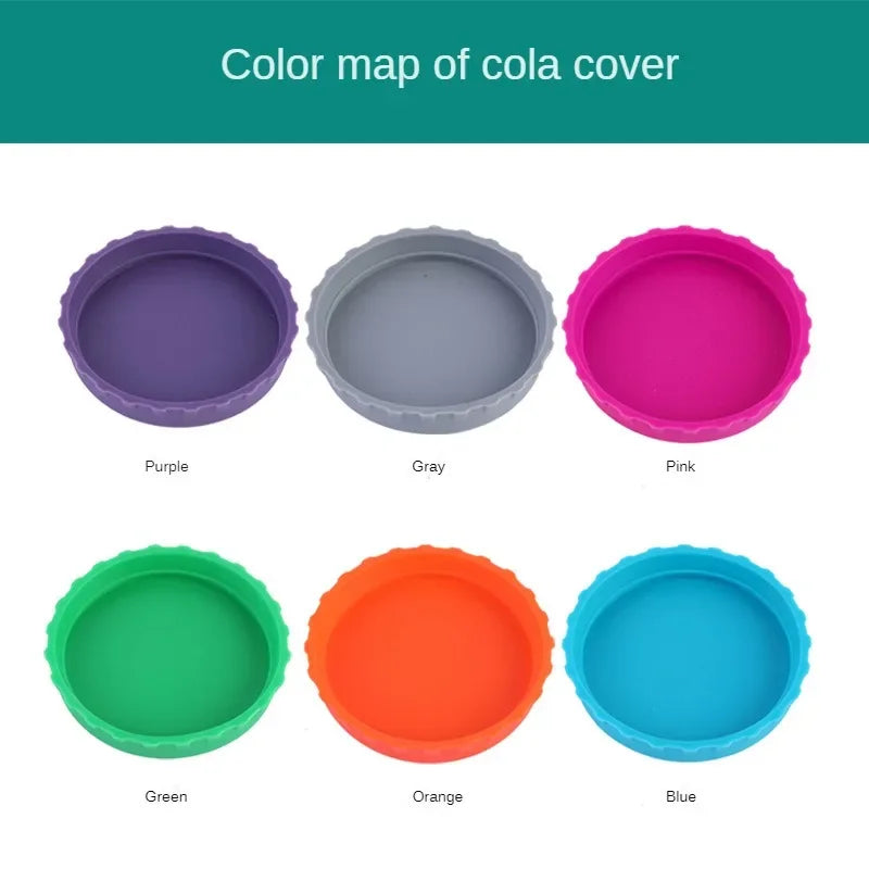 Silicone Soda Can Lid Reusable Can Stopper For Soda Beer Drinks Juice Drinks Beverage Leak-proof Soft Seal Silicone Can  Lid