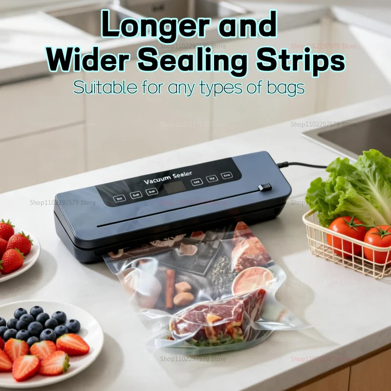 Electric Vacuum Sealer Built-in Cutter Kitchen Food Storage Seal Touch Button Dry/Wet Food Package Sealer Kitchen Vacuum Sealer