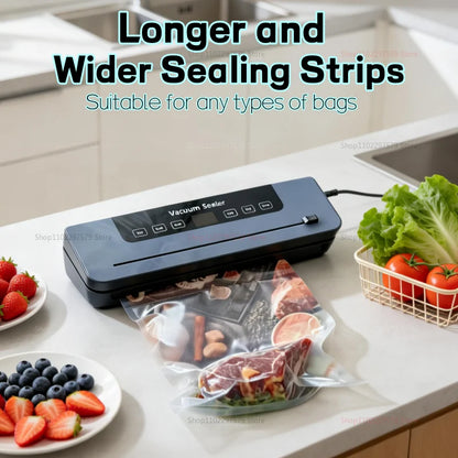 Electric Vacuum Sealer Built-in Cutter Kitchen Food Storage Seal Touch Button Dry/Wet Food Package Sealer Kitchen Vacuum Sealer