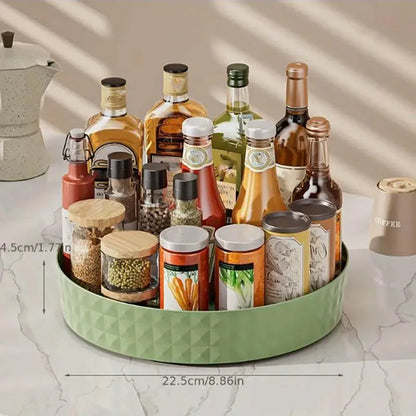 Rotating Spice Rack Organizer For Kitchen Cosmetics Storage Convenient and Space-Saving Solution for Apartments & College Dorms