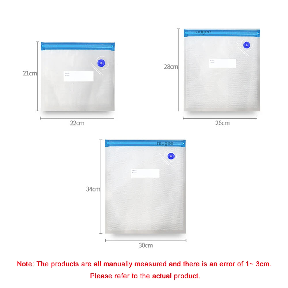 Vacuum Sealer Bags Vacuum Packaging Bag Food Reusable Vacuum Food Fresh Storage Bag BPA Free Vacuum Zipper Bags 10Pcs 30Pcs