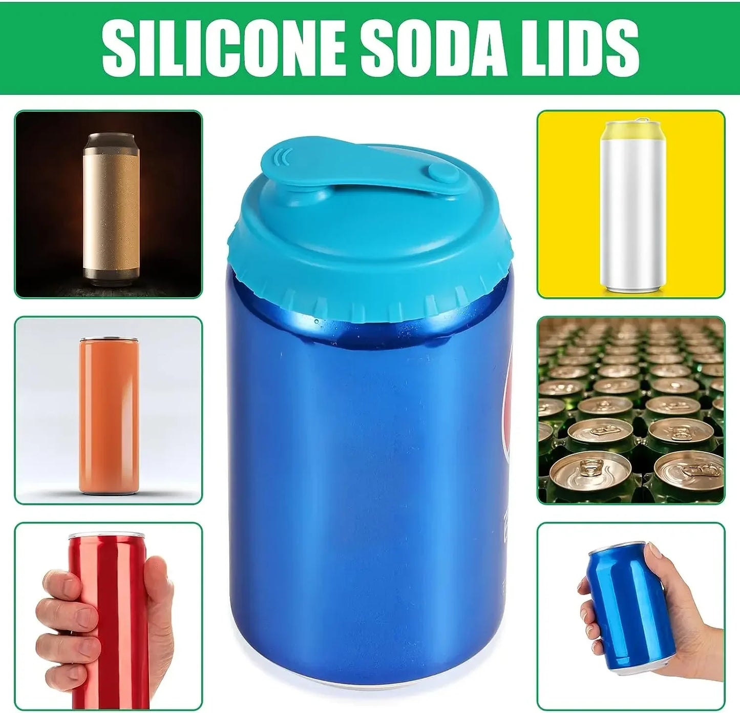 Silicone Reusable Can Soda Lids Beverage Pop-top Protective Covers Food Grade Storage Stopper Sealing Bottle Jar Cap Leak-proof