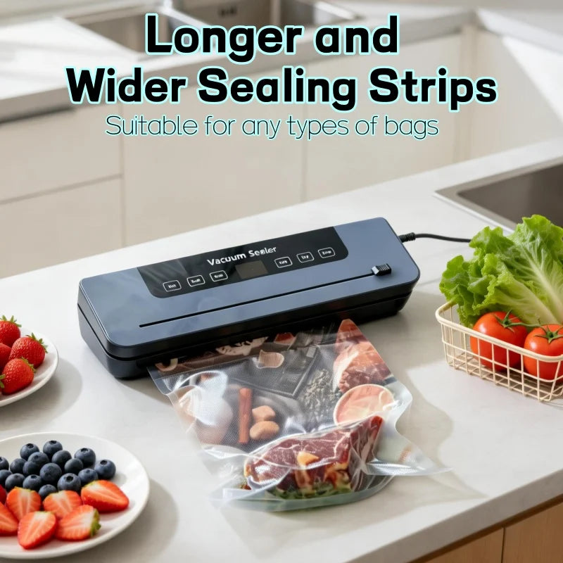 Electric Vacuum Sealer Built-in Cutter Kitchen Food Storage Seal Touch Button Dry/Wet Food Package Sealer Kitchen Vacuum Sealer