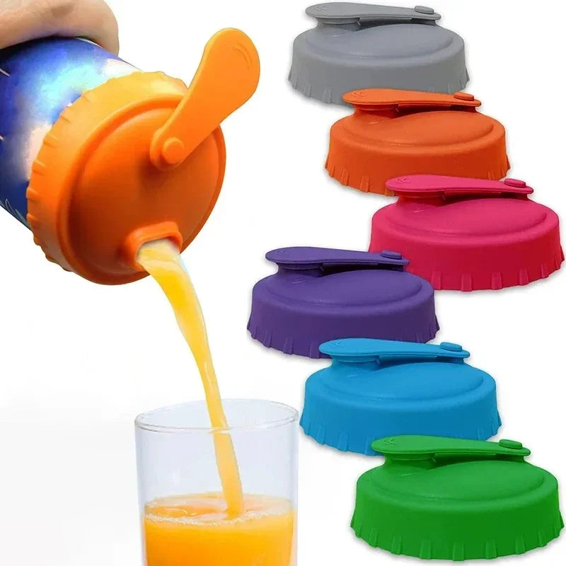 Silicone Reusable Can Soda Lids Beverage Pop-top Protective Covers Food Grade Storage Stopper Sealing Bottle Jar Cap Leak-proof