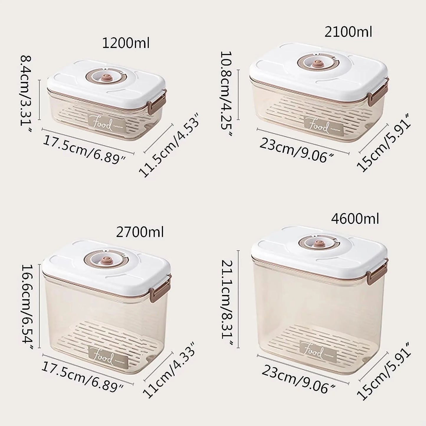 Vacuum storage box sealed grain tank household fresh-keeping box refrigerator drainable food storage container Kitchen Organizer
