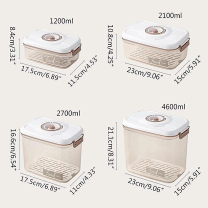 Vacuum storage box sealed grain tank household fresh-keeping box refrigerator drainable food storage container Kitchen Organizer