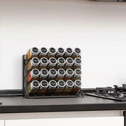 Kitchen Spice Rack 4 Tier Spice Organizer Carbon Steel Wall Shelf without Spice Jars for Cabinet Kitchen Pantry Organizer Shelf