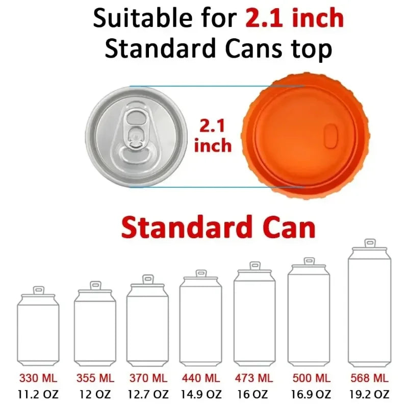 Silicone Reusable Can Soda Lids Beverage Pop-top Protective Covers Food Grade Storage Stopper Sealing Bottle Jar Cap Leak-proof