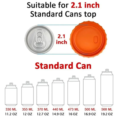 Silicone Reusable Can Soda Lids Beverage Pop-top Protective Covers Food Grade Storage Stopper Sealing Bottle Jar Cap Leak-proof